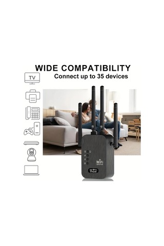 Boatshop1 Oeke Siyah 1200mbps Wifi Sinyal Yukseltici 4 Anten 360 Kapsama Ev Ofis Ethernet Port