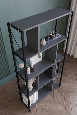5 Raflı Metal Large Kitaplık Dekoratif Kitaplık Antrasit