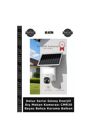 Delux Serisi Güneş Enerjili Dış Mekan Kamerası Cmr30 Beyaz Bahçe Koruma Balkon
