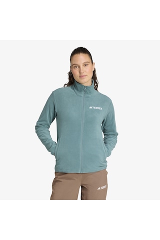 Adidas Multi Essentials Full Zip Fleece Kadın Yeşil Yürüyüş Polar Jm3111 Yeşil