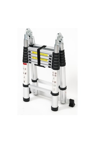 Cardilife 220cm+220 Cm 7+7 Basamaklı A Tipi Açılır Teleskopik Alüminyum Merdiven 7+7