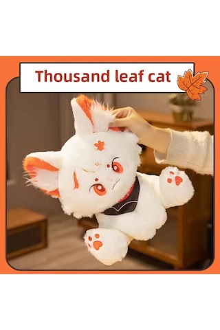 Turuncu Kedi Peluş Oyuncak Kedicik Kawaii Anime Kedi Oyuncak Tüylü