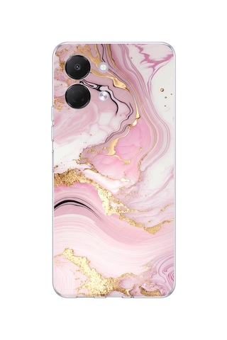 Tecno Spark Go 3 Uyumlu Pembe Mermer Baskılı Silikon Kılıf