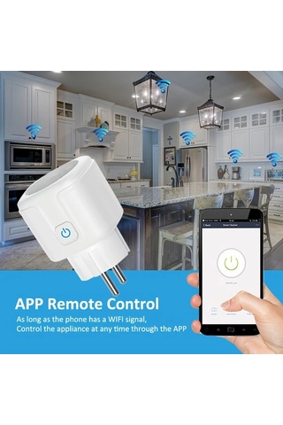 Motion003 Beyaz Wifi Tuya Akilli Fies Smart Life Uyumlu 16a Ses Kontrollu Akilli Priz Alexa Uyu