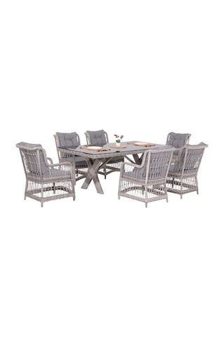 Lavida Bahçe Masa Takımı Rattan Balkon Masa Seti 100x180