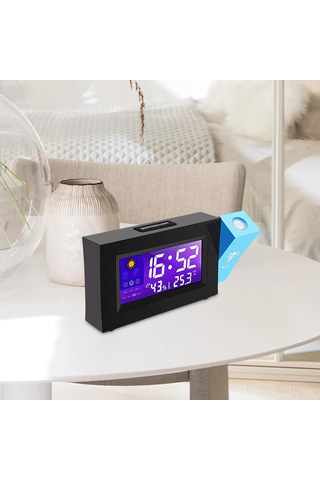 Techtic Projeksiyonlu Masa Saati Derece Nem Tarih Göstergeli