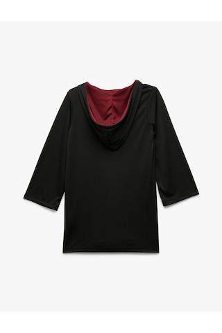 Koton Harry Potter Kostüm Elbise Lisanslı Kapşonlu Baskı Detaylı Uzun Kollu Siyah 6wkg80023ak Siyah