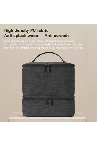 Reedark Siyah Çift Katlı Saçma Tırnak Gereçleri Çantası - 30'lu Oje/yağ Saklama, Ağlı Cep, Su Geçirmez Pu, Taşınabilir Kollü Makyaj Organizer Siyah