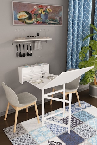 Dekorfim DF01106B Duvara Monte Pratik Katlanır Kırma Mutfak ve Yemek Masası