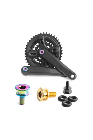 Hombey Titanium Alloy Bisiklet Krank Somunu, M8 15mm Kare Delikli Açısal Somun, Su Ve Toz Koruma, Yüksek Dayanıklılık - Yeni Altın Rengi Çok Renkli