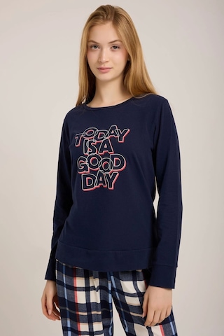 Lacivert Today Baskılı Pijama Takımı Yeşil