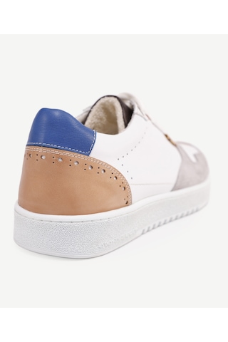 Yargıcı Retro Görünümlü Deri Spor Sneakers 24yeay4471x 002 Beyaz
