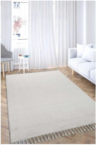 Eko Halı Urban Urb01 Beyaz Kilim Desenli Halı 120X180 Cm
