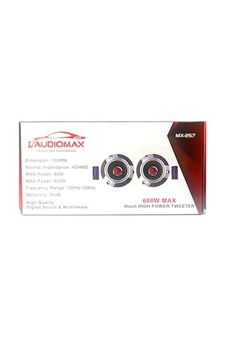 Audiomax Araç Dome Tweeter 600W Amfi Uyumlu Profesyonel