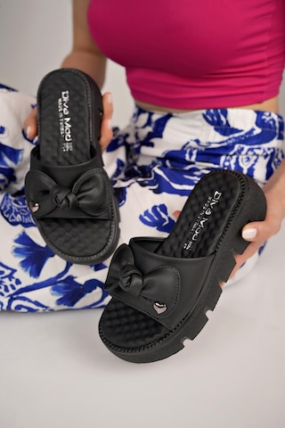 Nesil Shoes Dvm 6600 Siyah Masaj Tabanlı Kadın Terlik-Siyah
