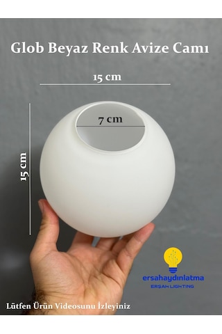 Glob Avize Camı Beyaz Renk 15 Lik