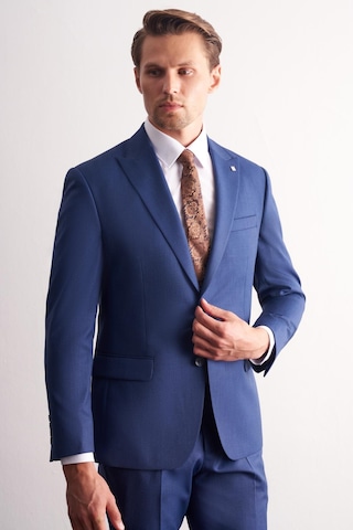 İmza Koyu Lacivert Kırlangıç Yaka Kendinden Desenli Esnek Bel Slim Fit 6 Drop Takım Elbise 1001255168 Koyu Lacivert