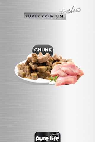 urelife Plus 12'li Tavuklu Yetişkin Konserve Chunk Parça Etli Yaş Mama 400 G