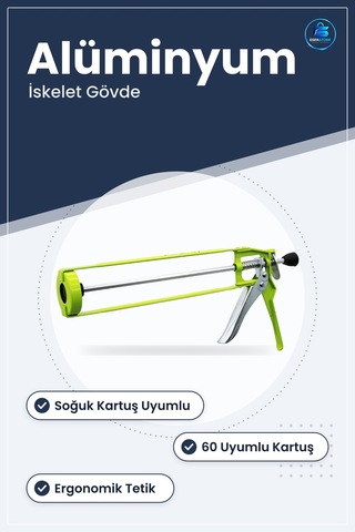 Silikon Tabancası Alüminyum İskelet Soğuk Kartuş Uyumlu Montaj Ta