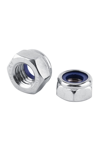 Paslanmaz Fiberli Somun. M8. 50 Adet. 8mm.