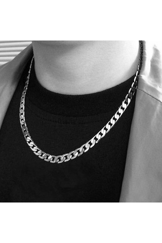 Avrupa Ve Amerika Moda Alaşım Zincir Hip Hop Basit Uzun Kolye, Genişlik: 12mm, Uzunluk: 80cm Altın Çok Renkli