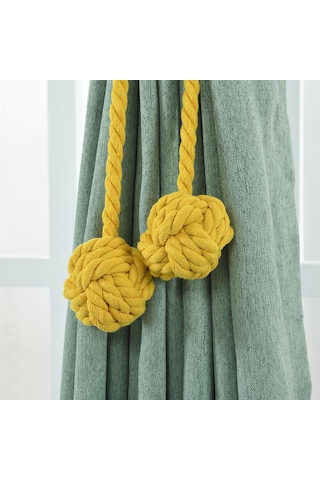 Suofeng "çift Toplu Perde Bağlama İpi - Şık Ve Pratik Perde Aksesuarı" Sarı