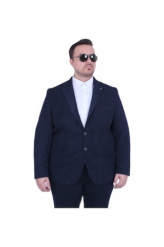 Mocgrande Erkek Büyük Beden 4 Drop Blazer Şönili Ceket 500602 Lacıvert Lacivert