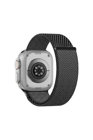Watch 10 46mm Uyumlu Kordon Wiwu Wb501 Cloudflex Serisi Hasır Örgü Strap Kayış Siyah
