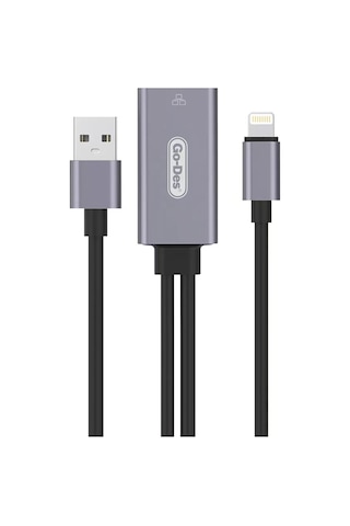 Go Des GD-6837 RJ45 To Lightning Otg 100Mbps Ethernet Dönüştürücü