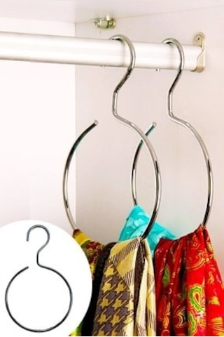 Şal Eşarp Askısı Dolap İçi Metal 2 Adet Catchme Krom
