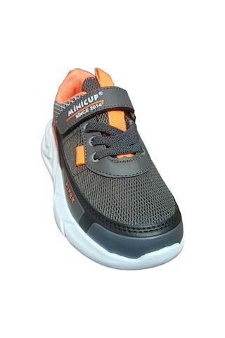 Minicup Füme Orange Kids Sneaker Esnek Rahat Kalıp Kız Çocuk Spor Ayakkabı Tam Kalıp Günlük Ayakkabı Pudra Beyaz - Füme - Turuncu