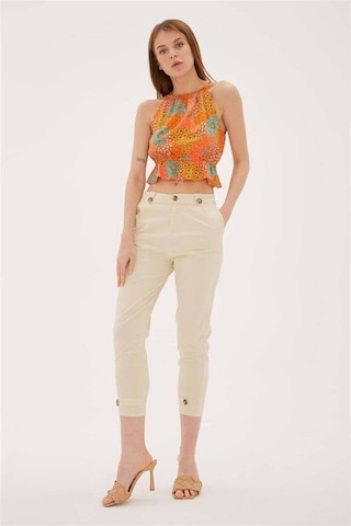 Fashion Friends Fashıon Frıends Kadın Paçası Düğme Detaylı Pantolon 23y-pnt0312k1 Çok Renkli