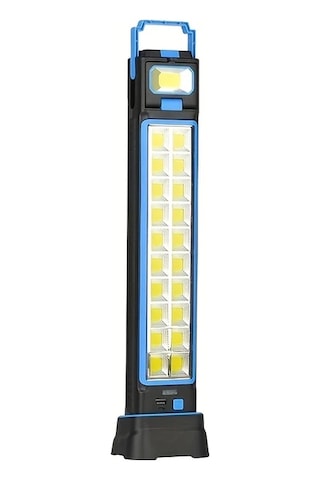 Xuweiwei 1 Mavi Ecopower Taşınabilir Güneş Enerjili Çadır Işığı 6 Modlu Led Projektör 1200mah Pil Kamp Ev