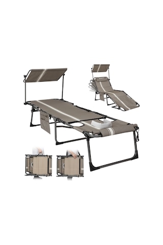 Kingcamp Magnolia B10 Plus Hands-free Premium 7 Kademeli Katlanır Şezlong Grey/white Gri