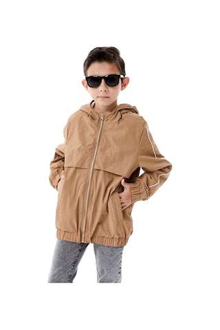 Benitto Kids Erkek Çocuk Kapüşonlu Yağmurluk 51362 Bej