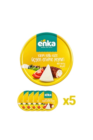 Enka Gurme Üçgen Eritme Peyniri Yarım Yağlı - 6 X 15.g 5li Paket
