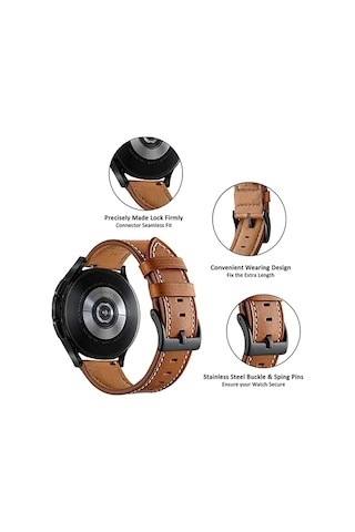 Huawei Watch Gt4 / Gt5 / Gt6 41 Mm / Gt5 Pro 42 Mm Uyumlu Yüksek Kalite Pu Deri Dikiş Detaylı Kordon 18mm