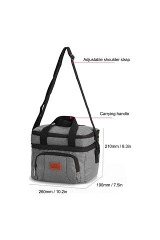 Suofeng Isı Saklamalı Outdoor Pansiyon Çantası, 8l/20l Seçenekli, Oxford Kumaş, Su Geçirmez, Tek Omuzlu, Yemek Taşıma Çantası Gri