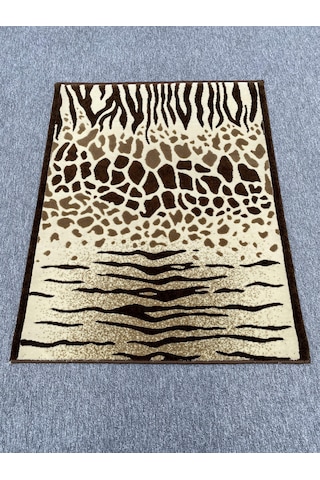 Saray Vizyon 11121 R 80x100 Kahve Krem Leoparlı Kesme Halı