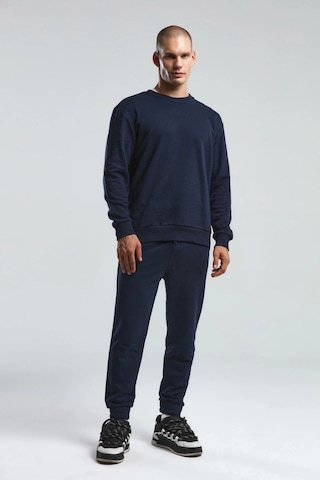 Erkek Bisiklet Yaka Uzun Kol Basıc Sweatshirt Lacivert Lacivert