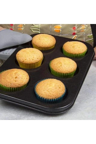 6'lı Muffin Kek Kalıbı Renkli