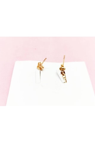 Oriental Kuyumculuk Jewellery Taşlı Rose Gümüş Küpe Pembe