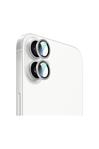 Apple Uyumlu iPhone 16 Plus Caseworld Alloy Two-color Serisi Lens Koruyucu Gümüş