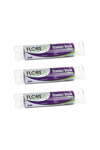 Florex Standart Büyük Boy Çöp Torbası 65x80 Cm 10'lu Rulo Siyah 3 Rulo (30 Adet)