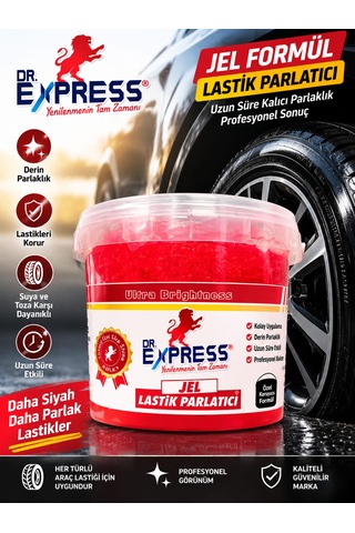 Premium Lastik Parlatıcı Jöle 500 Ml Parlak Görünüm Uzun Süre Etkili Yeniler Jel Parlatıcı Fırçalı 2'li Set