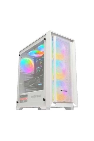 Rampage Voyager 750W 80+ Bronze Beyaz 4 RGB Auto Fan ATX Mid-t Gaming Oyuncu Kasası
