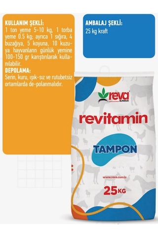 Revitamin Tampon - Verim Arttırıcı Hayvan Yem Katkı 25 Kg Kraft