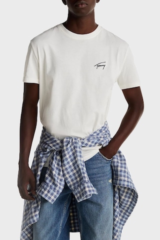 Tommy Jeans Erkek T Shirt Dm0dm21140 Ybl Beyaz Beyaz