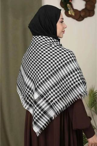Pamuklu Puşi Poşu Kefiye Şal Erkek Kadın Unisex Siyah