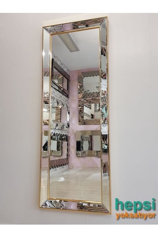 Ayna Çerçeveli Model Altın Renk Boy Aynası Altın